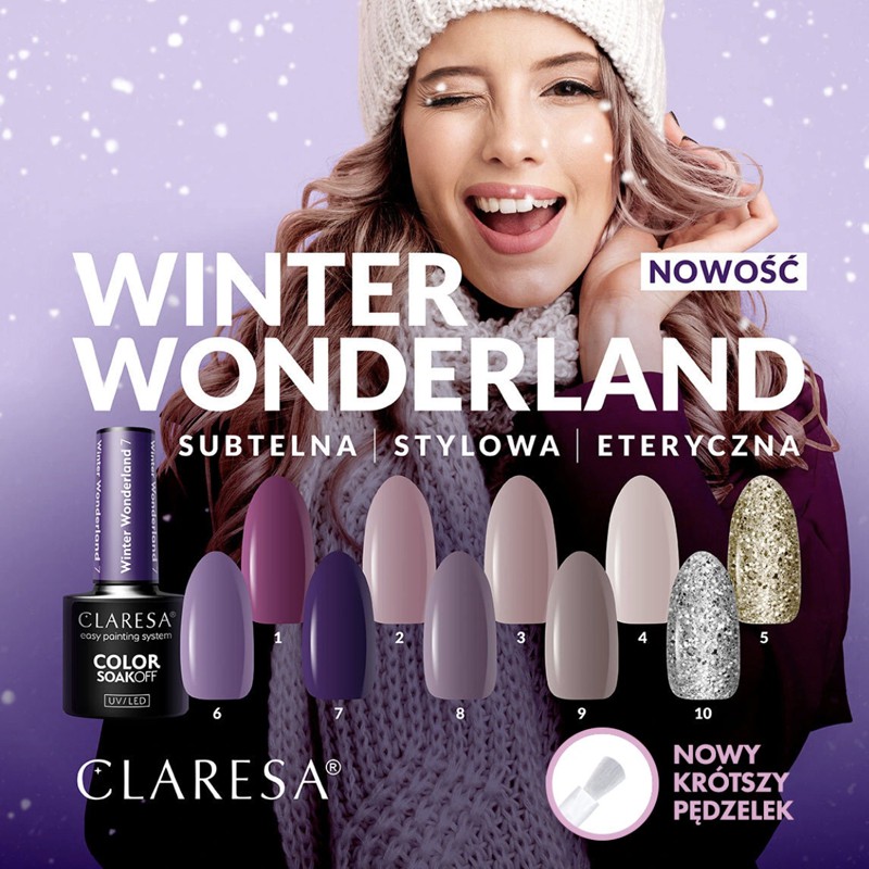 Claresa Lakier Hybrydowy Winter Wonderland 6 Lawendowy 5g Claresa Lakier Hybrydowy Winter Wonderland 6 Lawendowy 5g