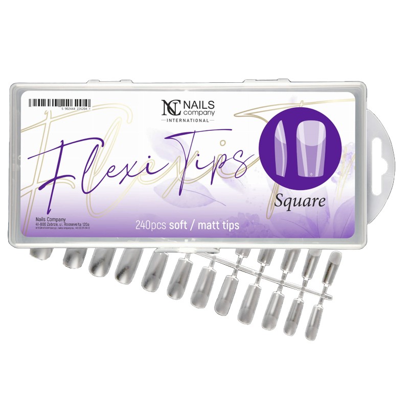Nails Company Flex Form Totally Clear SQUARE 240 sztuk Ladiosa.pl