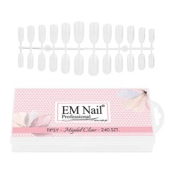 EM Nail Tipsy Tunelowe Migdał Clear 240 szt.
