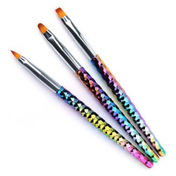 Profesjonalne Pędzelki Do Paznokci Zestaw 3szt Rainbow Żel/Akryl