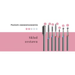 IQ Nails Zestaw Mani 5 Zestaw 7 Frezów Do Hybrydy Żelu I Skórek