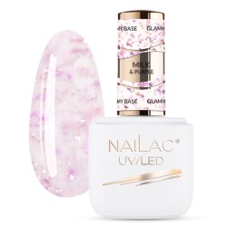 NaiLac Baza Kauczukowa Glammy Base Milk&Purple 7ml