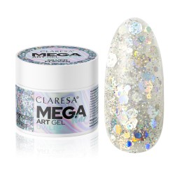 Claresa Żel Do Zdobień MegaStar Art Gel 10g Silver Flicker