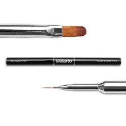 Elarto Pędzel Do Żelu I Zdobień Gel Brush Oval + Extreme Liner 7mm