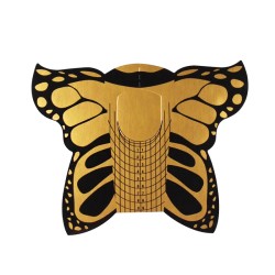 Szablony Do Przedłużania Paznokci Motyl Złoty manicure