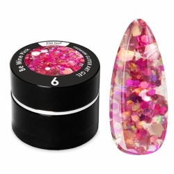EM Nail Żel Do Zdobień Premium Glitter Artgel Be Mine Pink 6