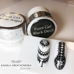 SPN Nails Żel Do Zdobień White Angel Paint Gel Sugar Effect 5g