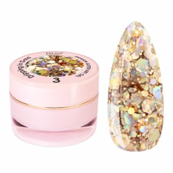 EM Nail Żel Do Zdobień Premium Glitter Artgel Dripping in Gold 3