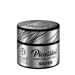 Boska Nails Żel Do Zdobień Picassini Metalic Paint Gel Silver 5ml