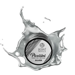 Boska Nails Żel Do Zdobień Picassini Metalic Paint Gel Silver 5ml