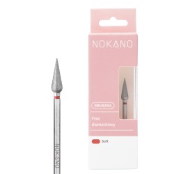 NOKANO frez diamentowy gruszka Soft 2,35 mm – delikatny frez do skórek i bocznych wałów paznokciowych
