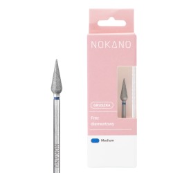 NOKANO frez diamentowy gruszka Medium 2,35 mm – uniwersalny frez do opracowania skórek i bocznych wałów paznokcia