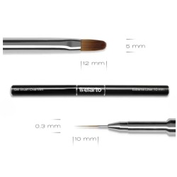 Elarto Pędzel Dwustronny Oval Mini + Extreme Liner 10mm