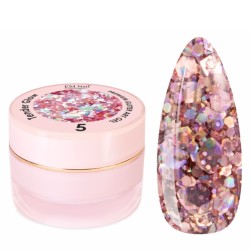 EM Nail Żel Do Zdobień Premium Glitter Artgel Tender Glow 5