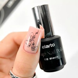 Elarto Lakier Do Stempli Stamp Nail Polish 02 Black 7ml