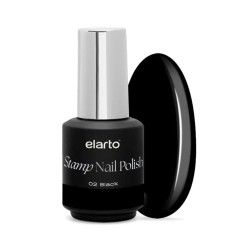 elarto lakier do stempli 02 black czarny – lakier do zdobień paznokci