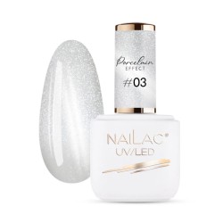 nailac lakier hybrydowy porcelain effect 03 cat eye srebrny – efekt flash i tafla blasku