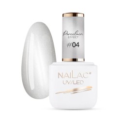 lakier hybrydowy nailac 04 porcelain effect – elegancka srebrna tafla cat eye