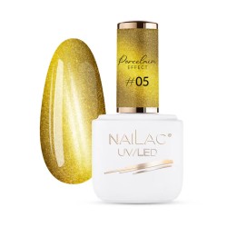 nailac lakier hybrydowy porcelain effect 05 cat eye złoty – luksusowa złota tafla flash