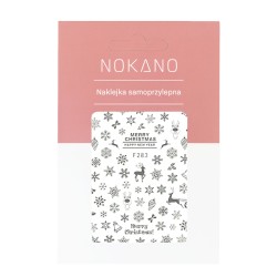 NOKANO Naklejki Samoprzylepne Na Paznokcie F283 Silver Zimowa Magia