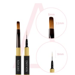 NOKANO Pędzelek Dwustronny Do Żelu i Zdobień Oval + Liner