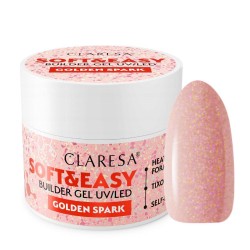Claresa Żel Budujący SOFT&EASY Golden Spark 12g brokat