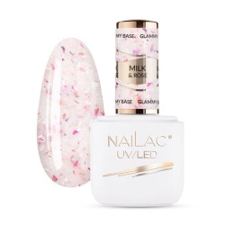 NaiLac Baza Kauczukowa Glammy Base Milk&Rose 7ml