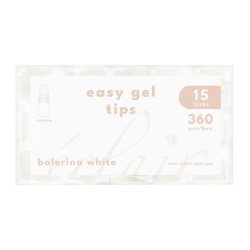 Eclair Tipsy Żelowe Easy Gel Tips Balerina White 360szt