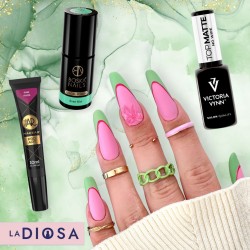 Zestaw Manicure French Twist Zielone Paznokcie