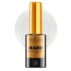 Yoshi Hard Base UV Hybrid No.5 10 ml Biała Baza Ze Złotymi Drobinkami