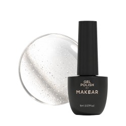 Makear Top Hybrydowy Cat Eye No Wipe Silver 8ml srebrny top cat eye
