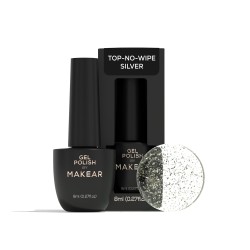 Makear Top No Wipe Z Drobinkami Folii Silver 8ml