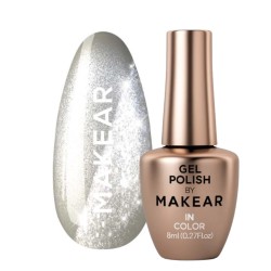 Makear Lakier Hybrydowy MCL03 Silver Purr 8ml Cat Eye