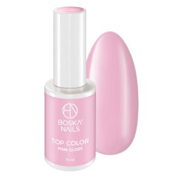 Boska Nails Top Hybrydowy Gloss No Wipe Pink 10ml