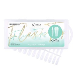 Nails Company Flexi Form Tips Totally Clear Coffin 240 sztuk