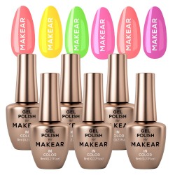 Makear Lakier Hybrydowy Kolekcja Neon Candy 6x8ml