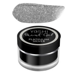 Yoshi Paint Gel Platinum Silver 5 ml – srebrny żel do zdobień paznokci.