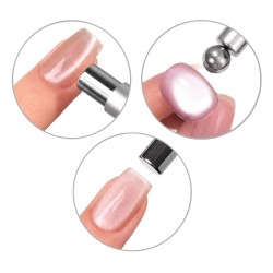 Magnes do Paznokci Cat Eye 2w1 Srebrny