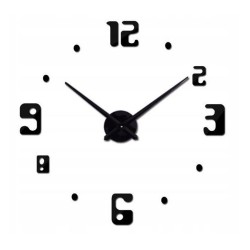 Zegar ścienny 3D duży DIY 70-130 cm czarny AL002B