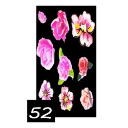 Folia transferowa do zdobień nr 52 kwiaty różowe