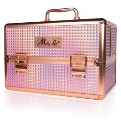 Kuferek kosmetyczny M na lakiery Pink holo Nr K105-9H