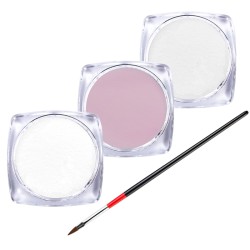 3x Akryl kolorowy Artvital 3ml Clear Pink White+pędzelek