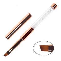 Pędzelek Rose Gold z Kryształkami 10 Skośny Do Żelu 6mm