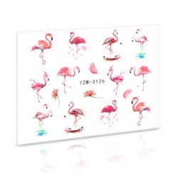 Naklejka Wodna Na Paznokcie Flamingi YZW-3126