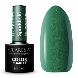 Claresa Lakier Hybrydowy Brokatowy Sparkle 10 Zielony 5g