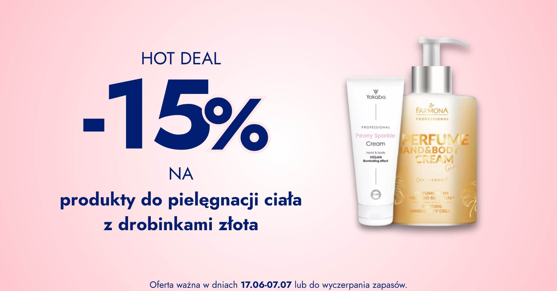 -15% na produkty do pielęgnacji ciała z drobinkami złota