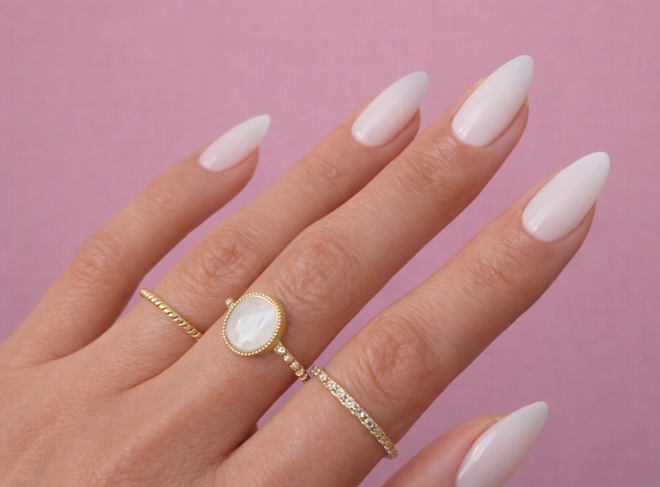 Mleczne paznokcie - milky nails