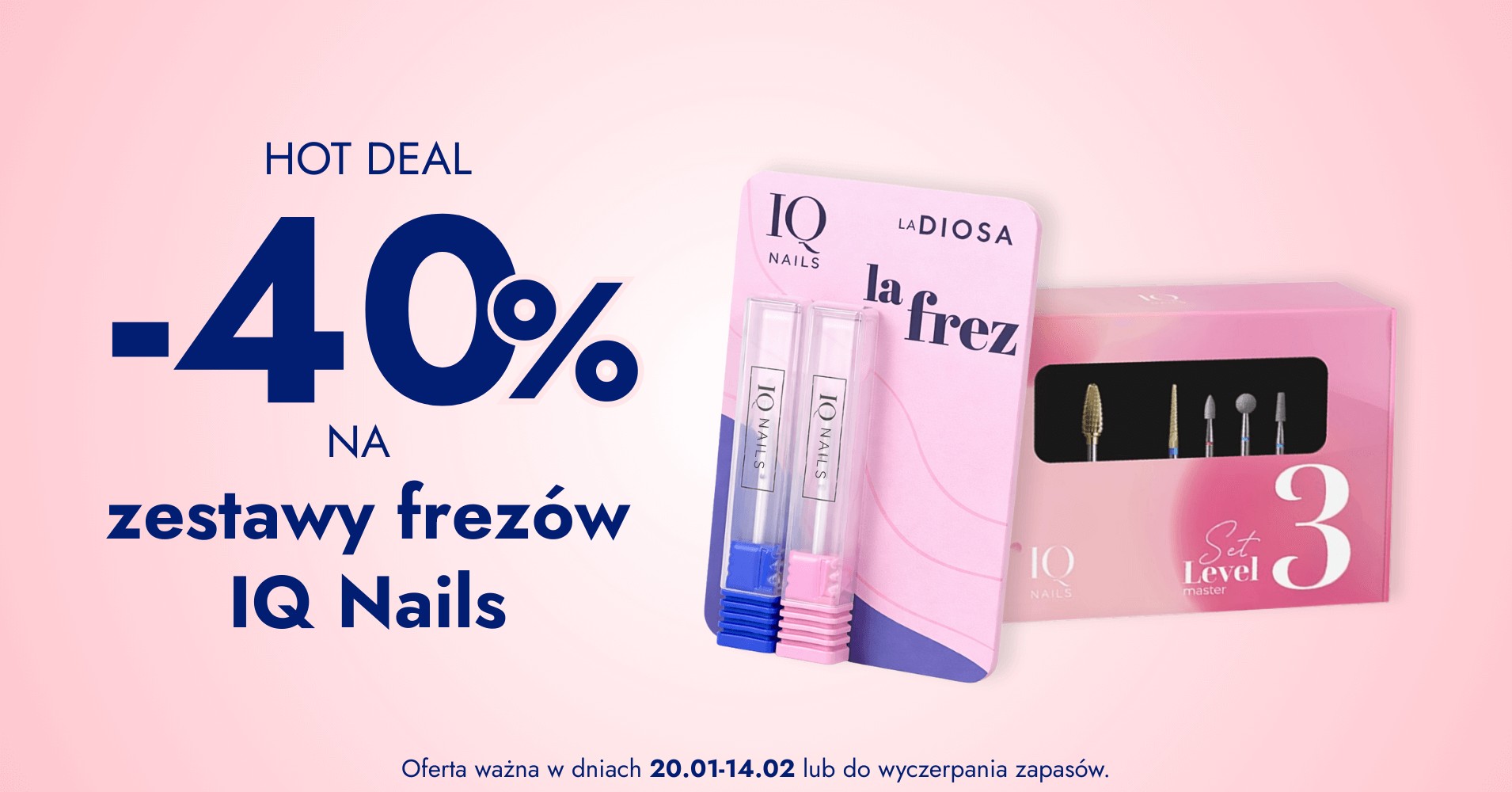 -40@ na zestaw frezów IQ Nails