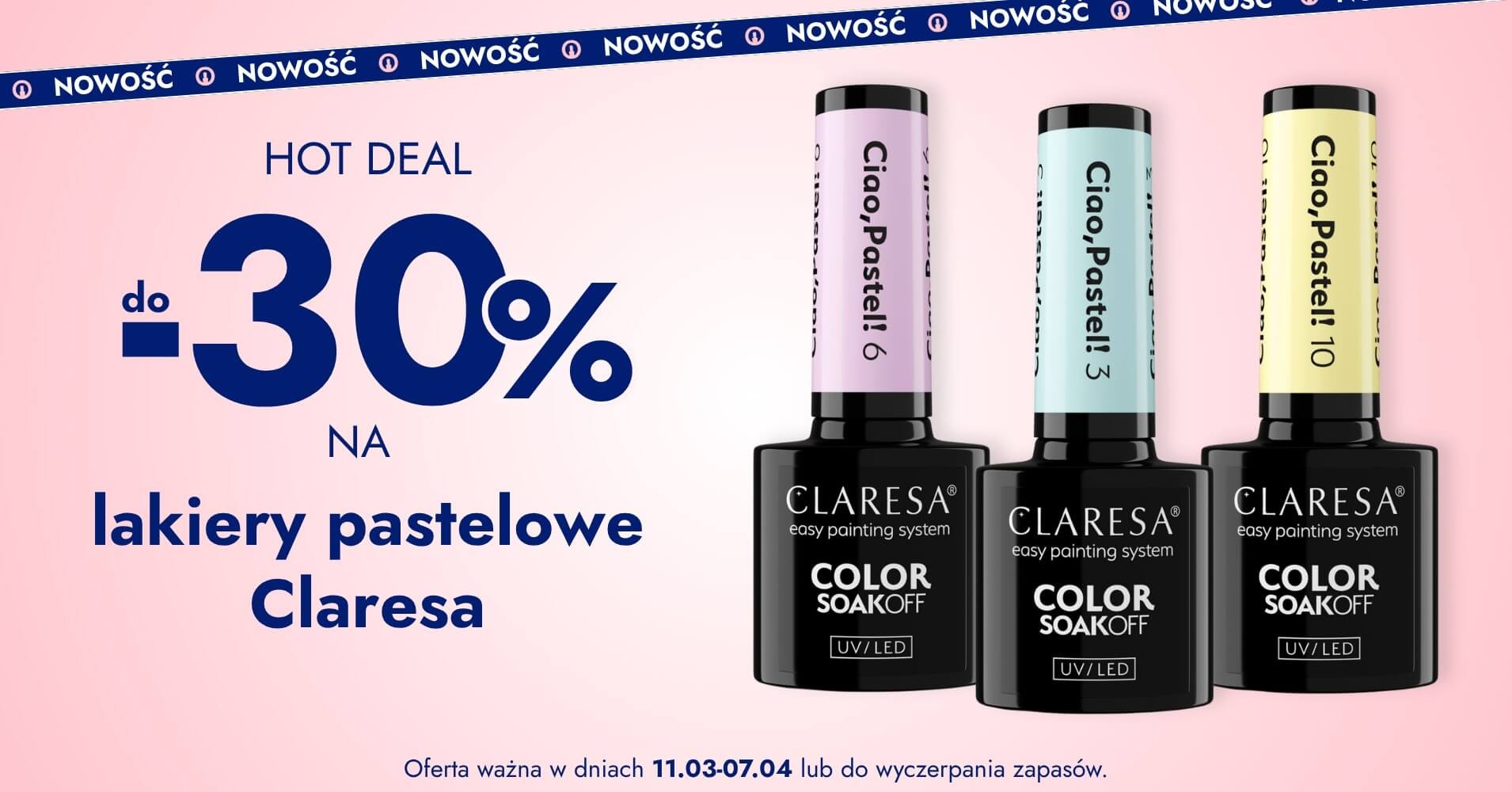 do -20% na lakiery pastelowe Claresa