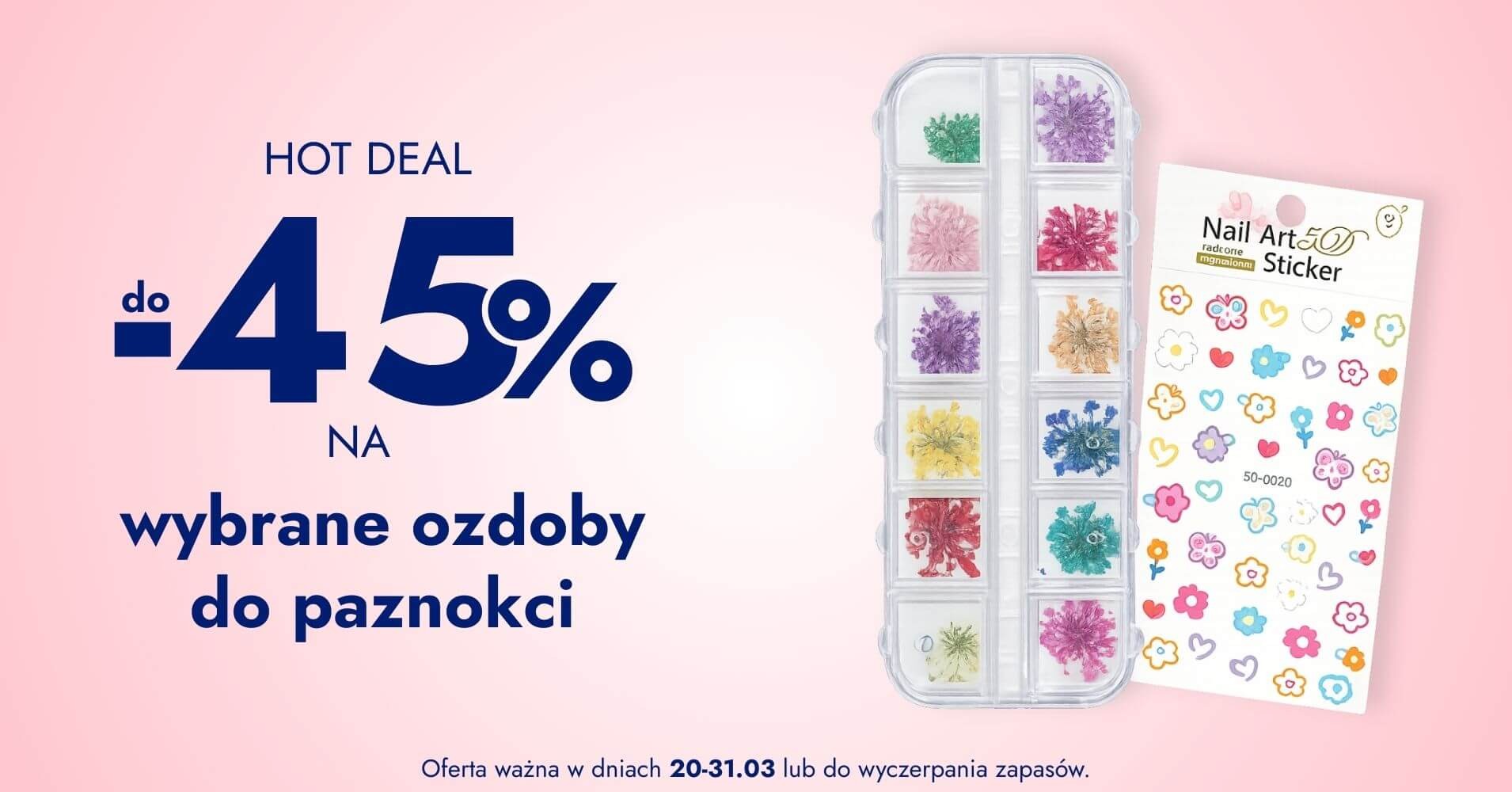 do - 45% na wybrane ozdoby do paznokci